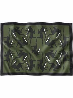 LE PAREO - 54"x72" - SILK PAREO - TIGERS PRINT - GREENS&BLACK - NEW NO TAG